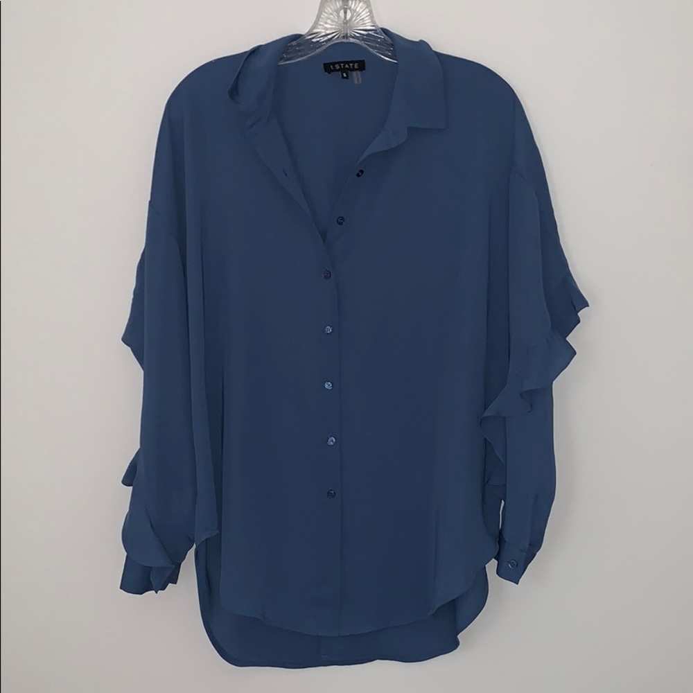 1. State Button Up High Low Shirt